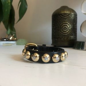 Ronald Pineau Nano Studded Bracelet Black/Gold - S